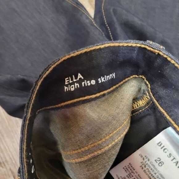 NEW Big Star Ella High Rise Skinny Jeans Blue Dark Wash Womens Stretch Size 26 - Picture 16 of 16